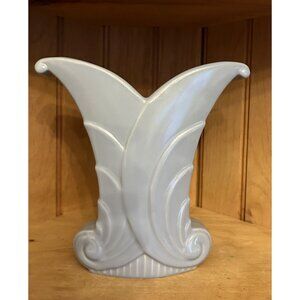 Vintage Abingdon Pottery USA 512 Art Deco Blue Vase 1930s